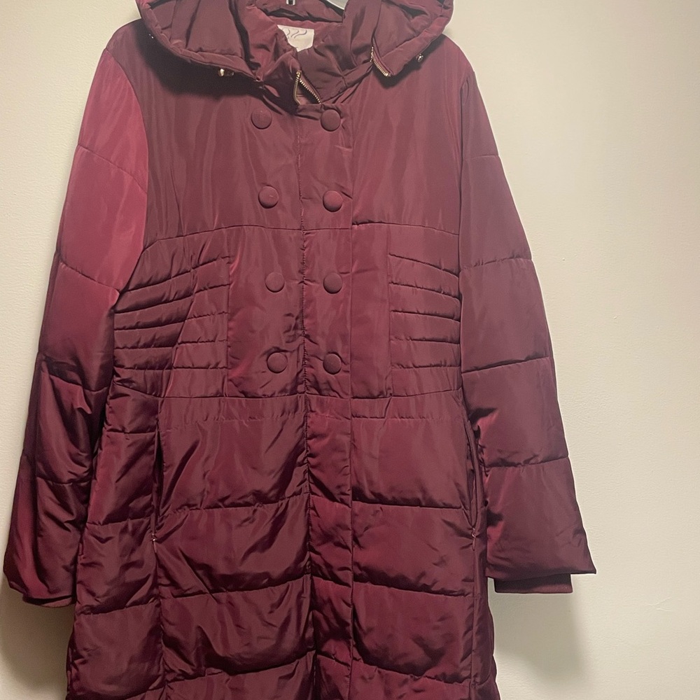 Polydeer, Winter Women's Burgundy Puffer Coat, Size XL